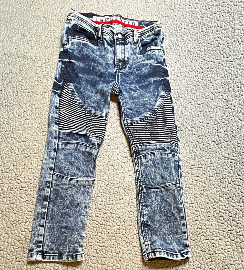 Encrypted Boys XL (7) Gray Acid Wash Skinny Slim Fit Jeans Pockets 20" Inseam